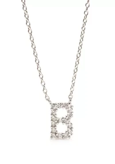 Sterling Silver Initial Pendant Necklace