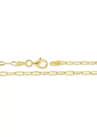 Sterling Silver Diamond Cut Oval Link Chain Necklace