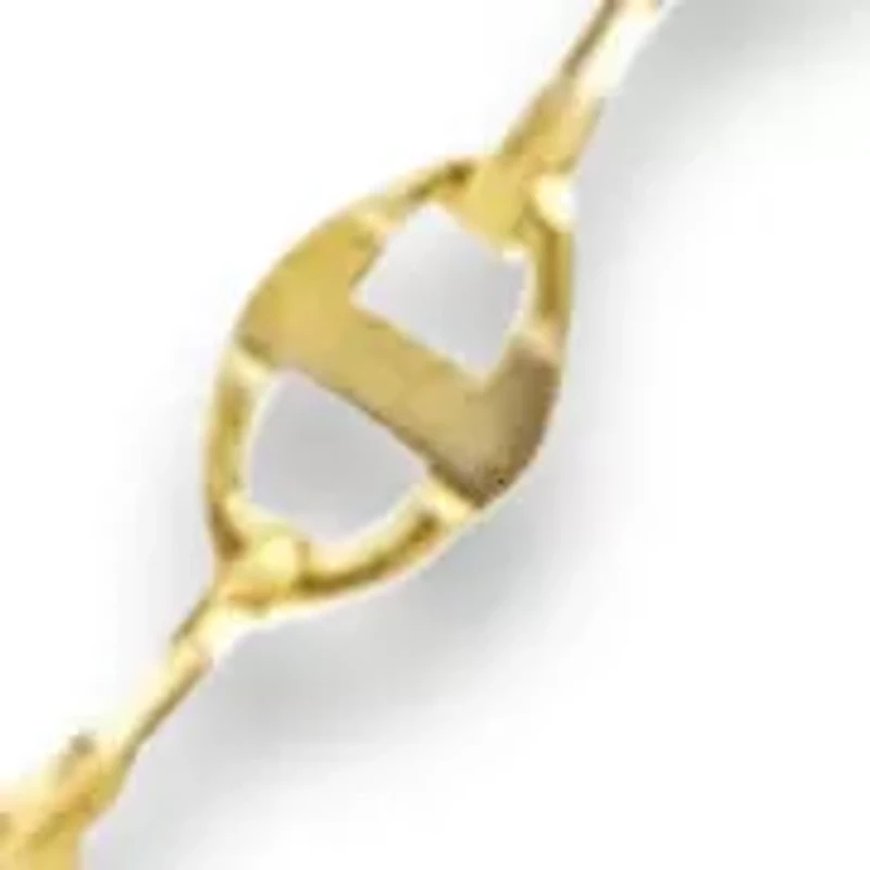 Sterling Silver Polished Flat Valentino Link Chain Necklace