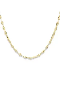 Sterling Silver Polished Flat Valentino Link Chain Necklace