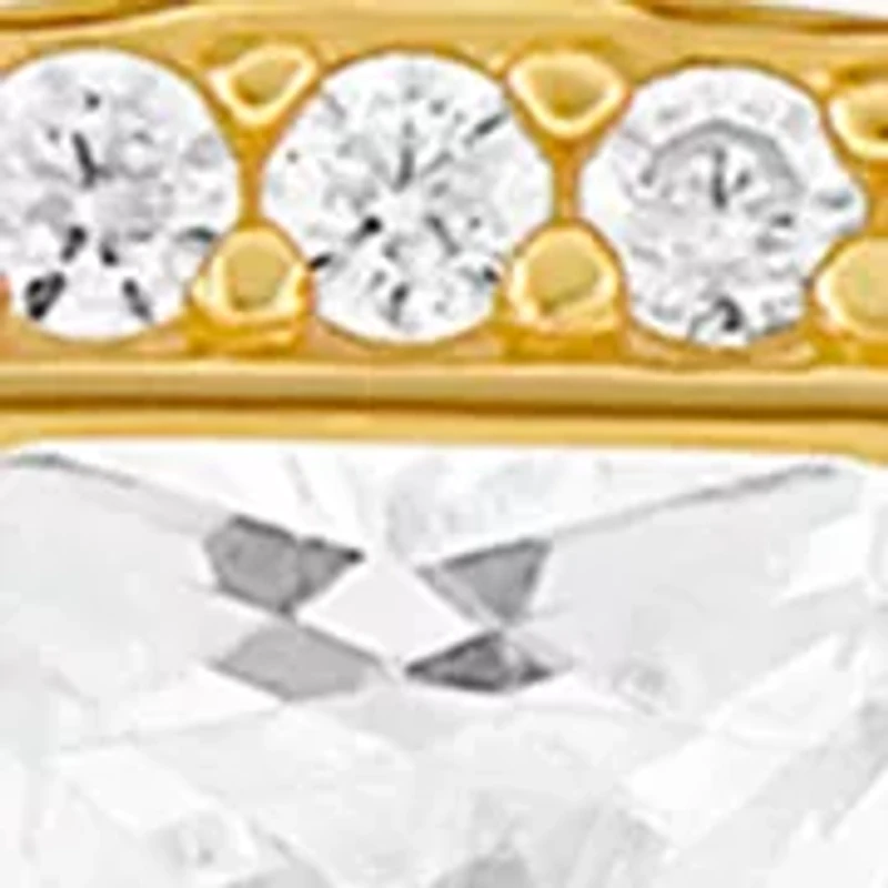 Sterling Silver Pavé Cubic Zirconia Drop Earrings