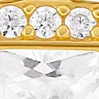 Sterling Silver Pavé Cubic Zirconia Drop Earrings