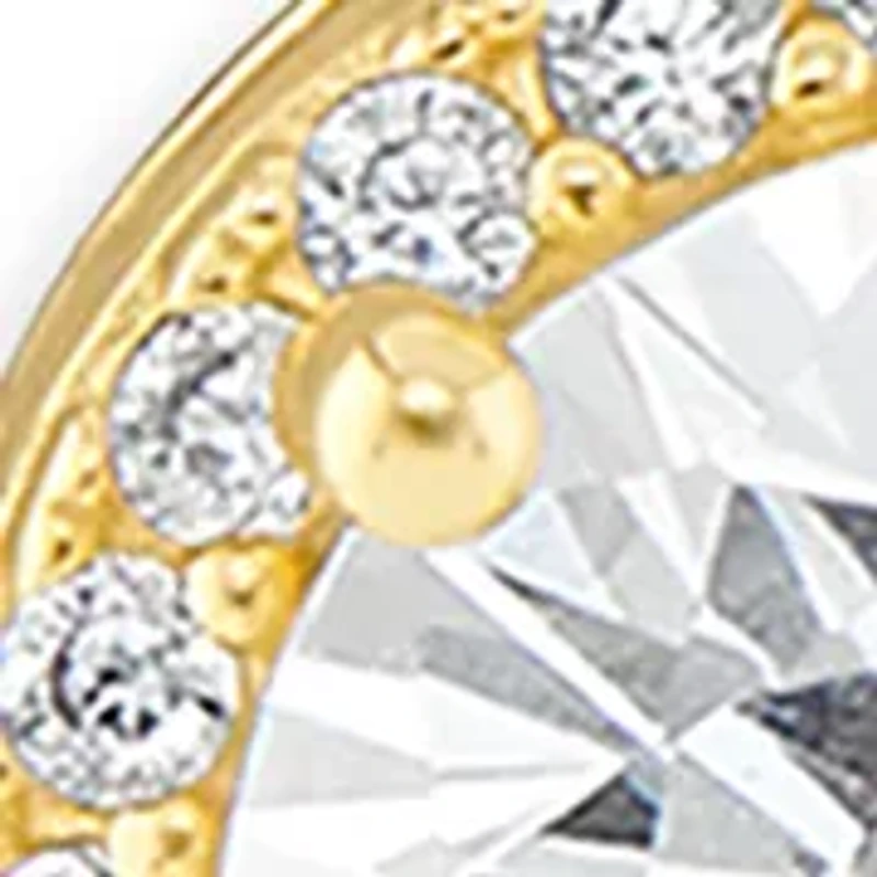 Sterling Silver Round Cubic Zirconia Drop Earrings