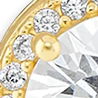 Sterling Silver Round Cubic Zirconia Drop Earrings