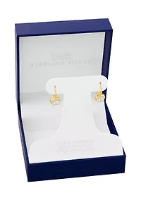 Sterling Silver Round Cubic Zirconia Drop Earrings