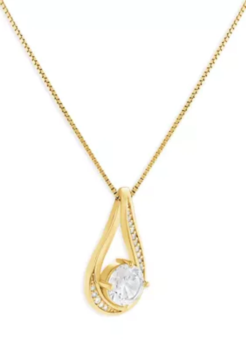 Sterling Silver Cubic Zirconia Infinity Pendant Necklace