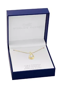 Sterling Silver Cubic Zirconia Infinity Pendant Necklace