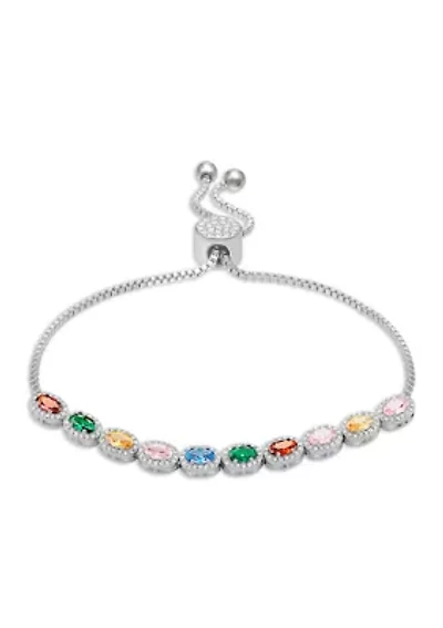 Oval Stone Tennis Bolo Bracelet