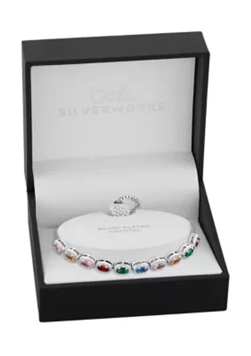 Oval Stone Tennis Bolo Bracelet