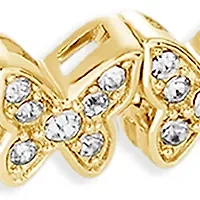 Clear Crystal Pavé Butterflies Adjustable Bracelet