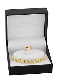 Clear Crystal Pavé Butterflies Adjustable Bracelet