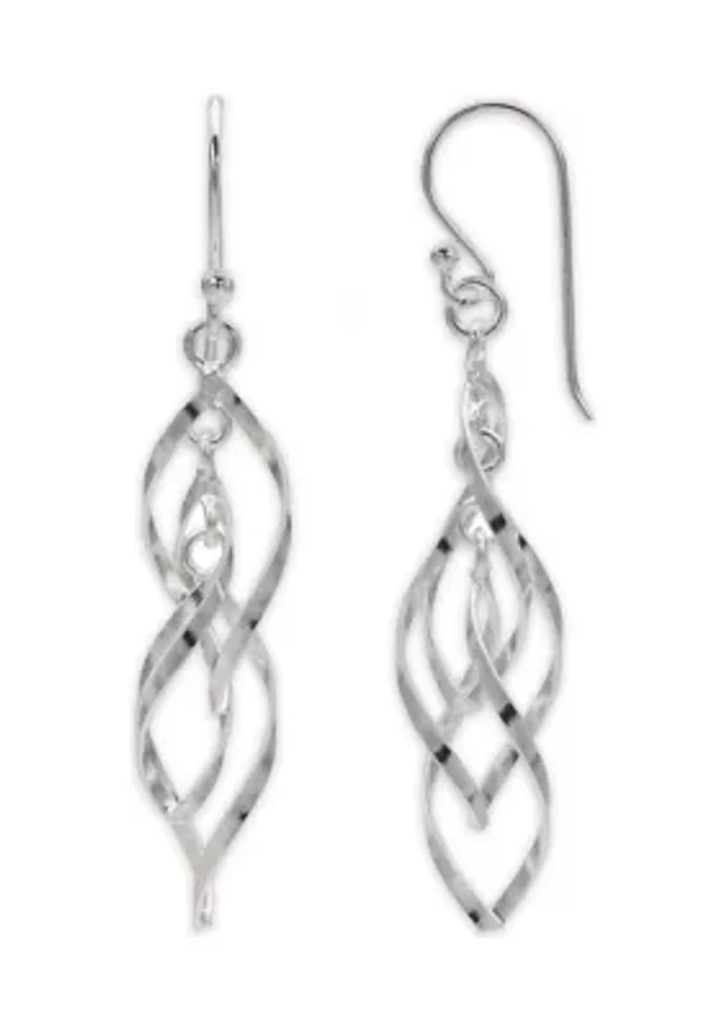 Twisted Drop Earrings in Sterling Silver