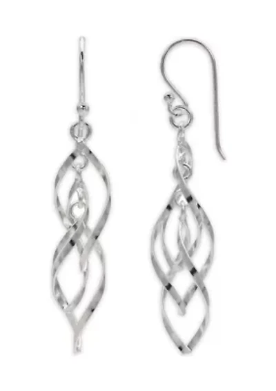 Twisted Drop Earrings in Sterling Silver