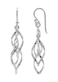 Twisted Drop Earrings in Sterling Silver