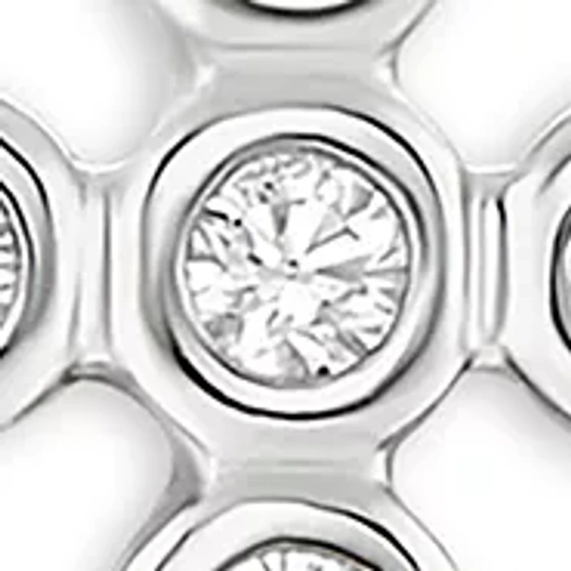 Sterling Silver Cubic Zirconia Bezel Cross Stud Earrings