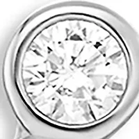 Sterling Silver Cubic Zirconia Bezel Graduated Crawler Stud Earrings