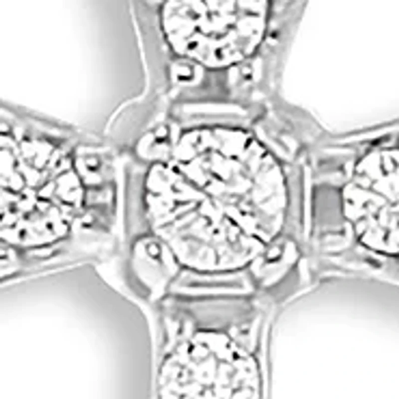 Sterling Silver Cubic Zirconia Cross Stud Earrings