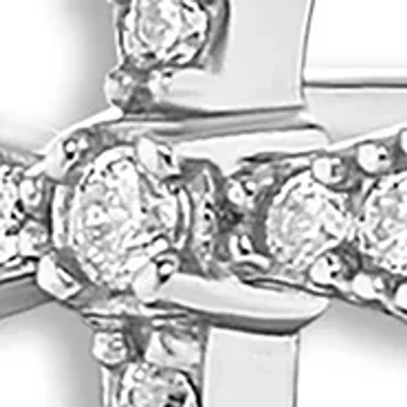Sterling Silver Cubic Zirconia Cross Studs