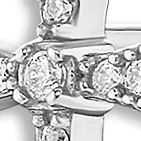 Sterling Silver Cubic Zirconia Cross Studs