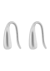 Sterling Silver Polished Teardrop Threader Earrings