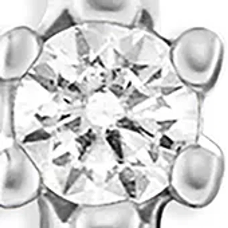 Sterling Silver Triple Round Cubic Zirconia Bar Stud Earrings