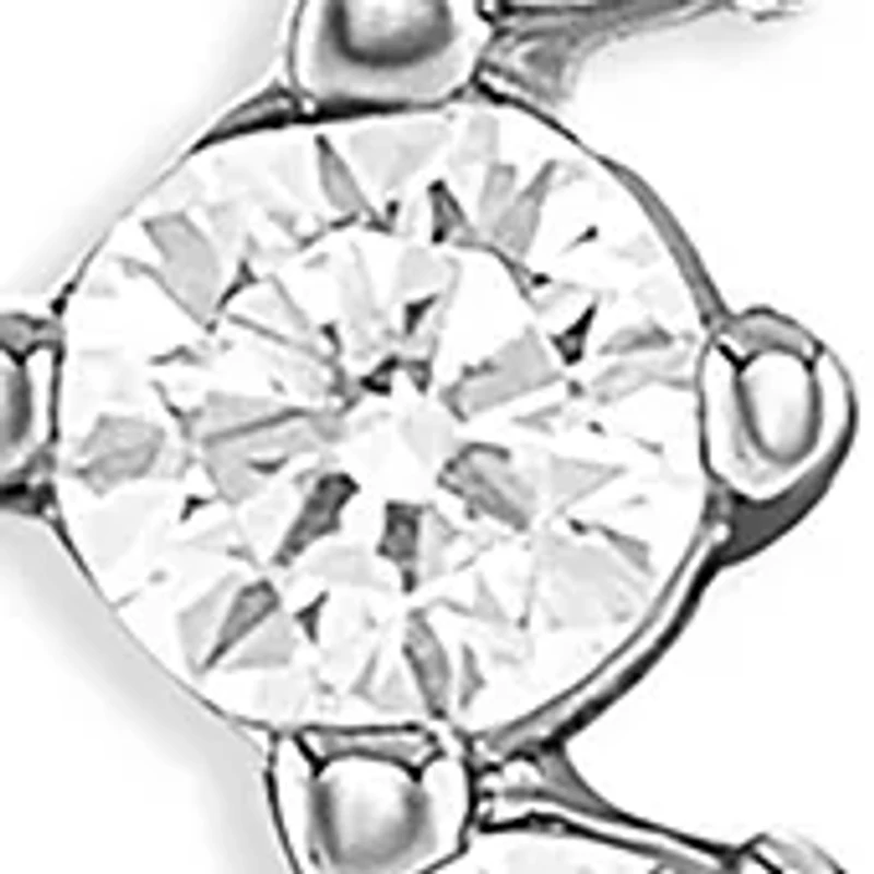 Sterling Silver Graduated Cubic Zirconia Crawler Stud Earrings
