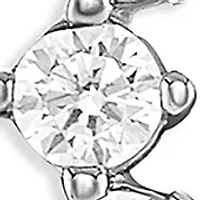 Sterling Silver Graduated Cubic Zirconia Crawler Stud Earrings