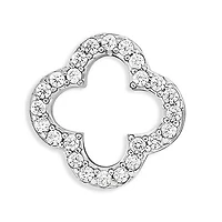 Sterling Silver Pave Cubic Zirconia Quatrefoil Stud Earrings