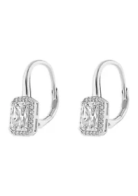 Sterling Silver Pavé Cubic Zirconia Drop Earrings