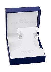 Sterling Silver Pavé Cubic Zirconia Drop Earrings