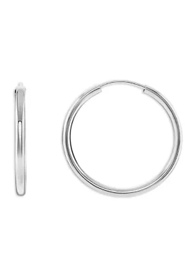 Sterling Silver Polished 25 Millimeter Endless Hoop Earrings