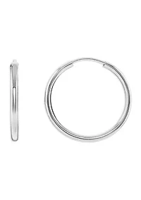 Sterling Silver Polished 25 Millimeter Endless Hoop Earrings