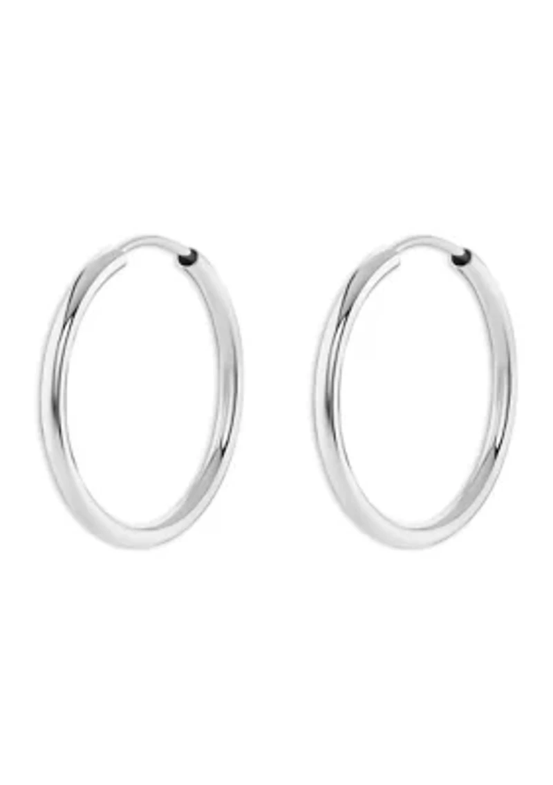 Sterling Silver Polished 25 Millimeter Endless Hoop Earrings
