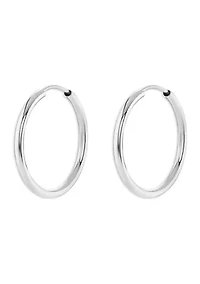 Sterling Silver Polished 25 Millimeter Endless Hoop Earrings