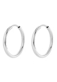 Sterling Silver 25 Millimeter Polished Endless Hoop Earrings