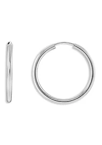Sterling Silver 20 Millimeter  Polished Endless Hoop Earrings