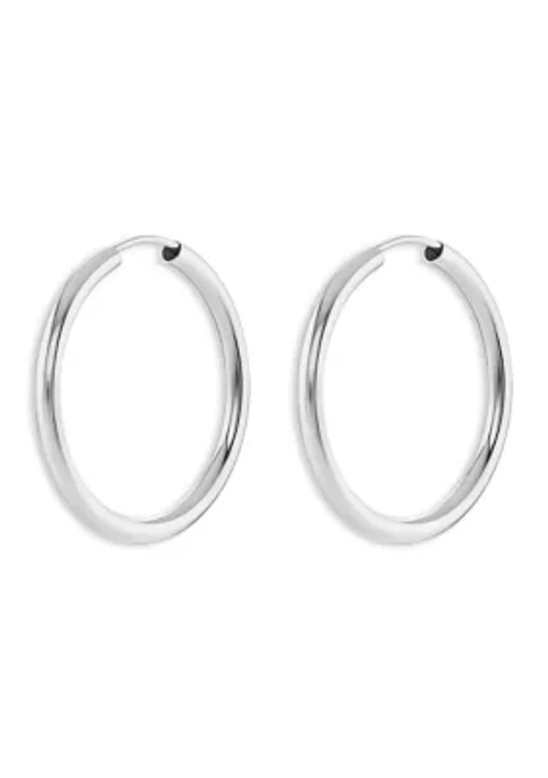 Sterling Silver 20 Millimeter  Polished Endless Hoop Earrings