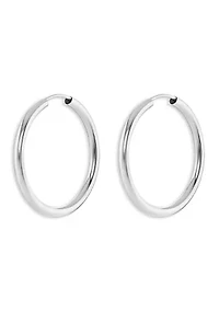 Sterling Silver 20 Millimeter  Polished Endless Hoop Earrings