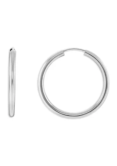Sterling Silver Polished 30 Millimeter Endless Hoop Earrings