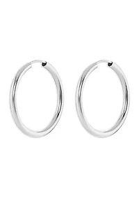 Sterling Silver Polished 30 Millimeter Endless Hoop Earrings