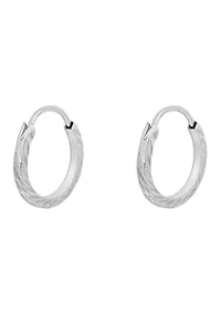 Sterling Silver Texture Endless Large Hoop Earrings