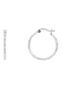 Diamond Cut Clicktop Hoop Earrings in Sterling Silver