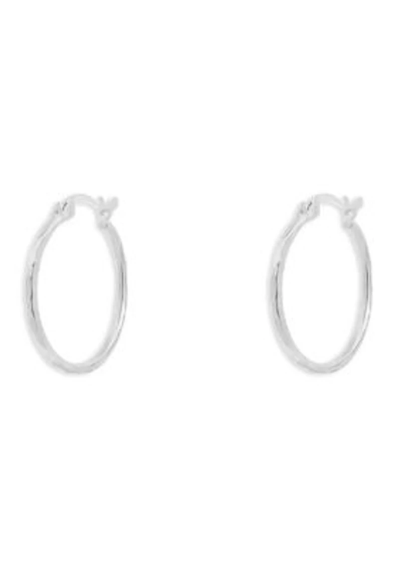 Diamond Cut Clicktop Hoop Earrings in Sterling Silver