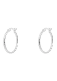 Diamond Cut Clicktop Hoop Earrings in Sterling Silver