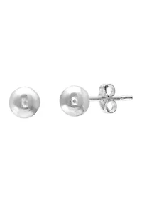 Polished Stud Ball Earrings in Sterling Silver