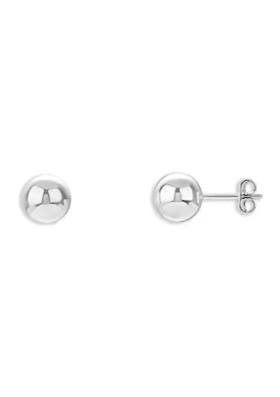 Sterling Silver 8 Millimeter Ball Stud Earrings