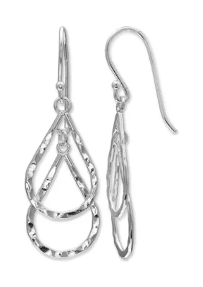 Double Teardrop Earrings in Sterling Silver