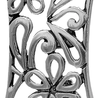 Simply Sterling Rectangle Floral Filigree Drop Earrings
