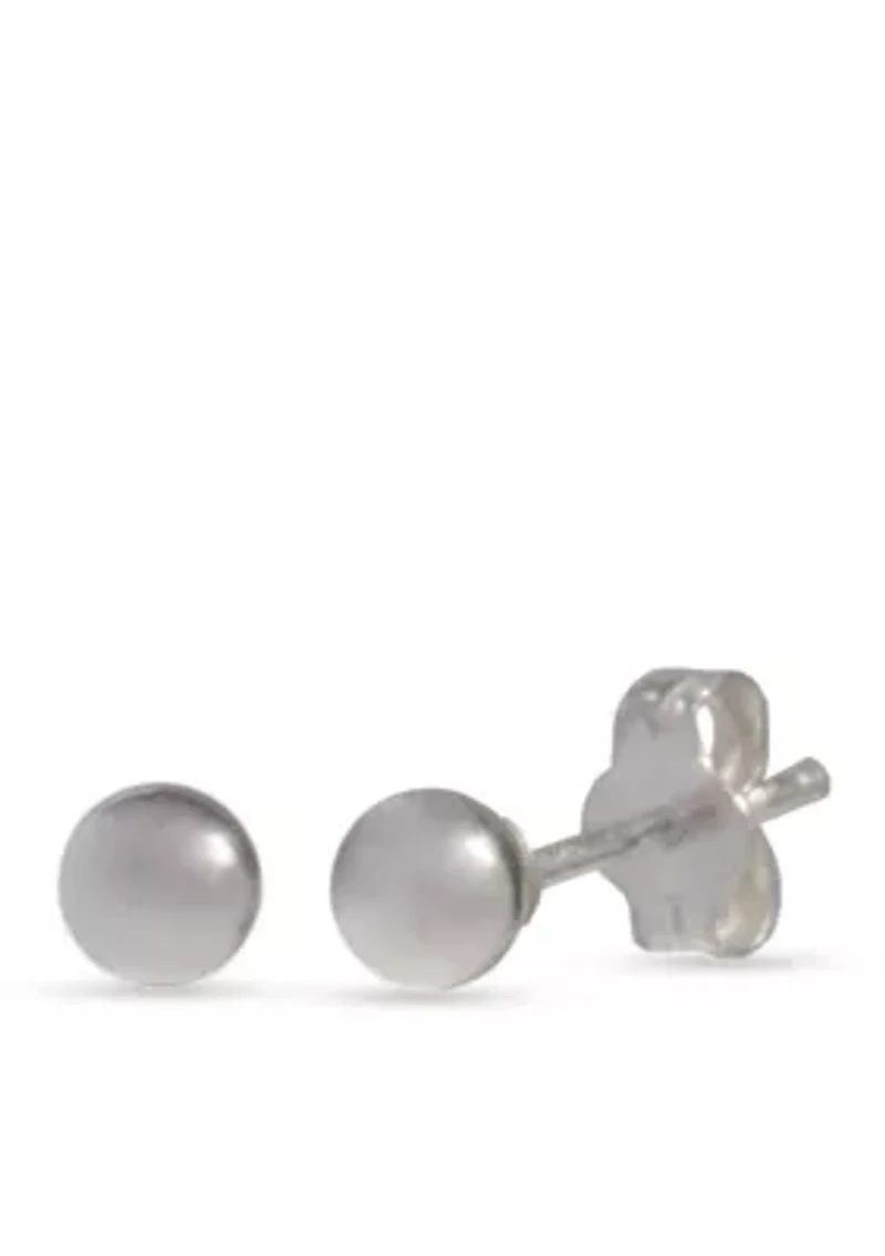 Simply Sterling 7 Millimeter Ball Stud Earrings