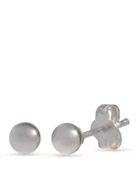 Simply Sterling 7 Millimeter Ball Stud Earrings